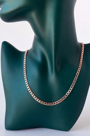 Sertifikalı 316L Çelik Premium Rose Gold Kaplama İnce Gurmet (Curb Chain) Kadın Kolye