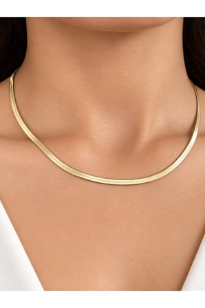 İtalyan Ezme Gold Zincir Kolye
