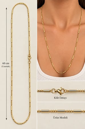 Ritim Gold Uzun Zincir Kolye
