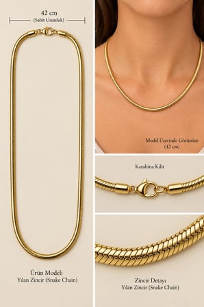 Gold Flow Yılan Zincir Kolye