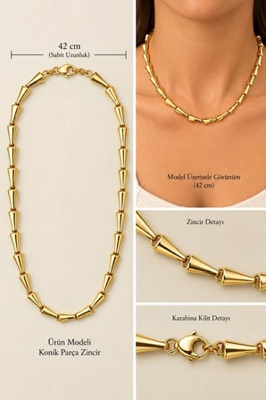Icon Konik Gold Zincir Kolye