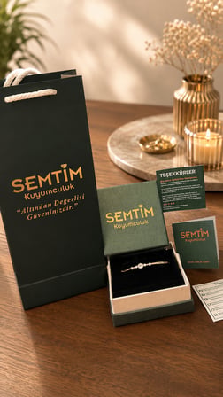 Semtim Kuyumculuk Sertifikalı Altın Rengi Oval Taşlı Zarif Kadın Kelepçe Bilezik