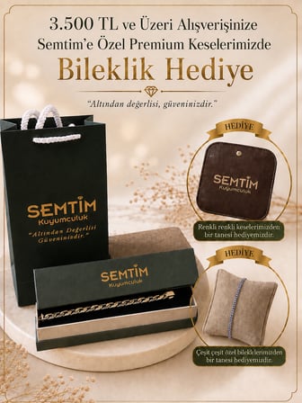 Semtim Kuyumculuk Altın Rengi Yeşil Detaylı Taşlı Zincir Motifli Kadın Kelepçe Bilezik