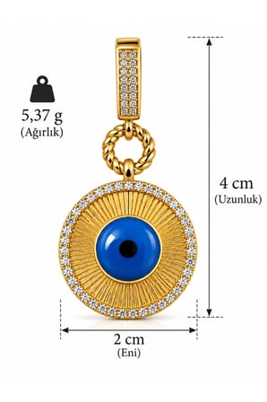 Sertifikalı 316L Çelik Aurelia Nazar Zirkon Taşlı Kolye Ucu