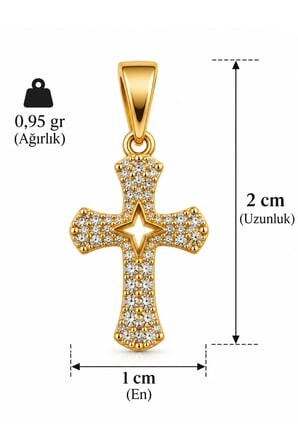 Sertifikalı 316L Çelik Lumière Zirkon Taşlı Kolye Ucu