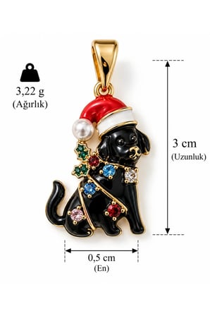 Sertifikalı 316L Çelik Christmas Coco Renkli Taşlı Köpek Kolye Ucu