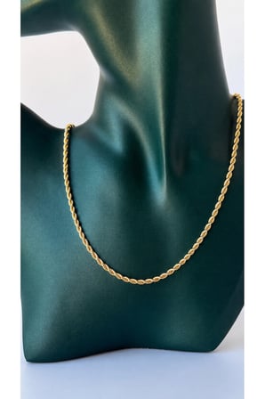 Sertifikalı 316L Çelik Premium Altın Kaplama Rope Chain (Halat Zincir) Kadın Kolye