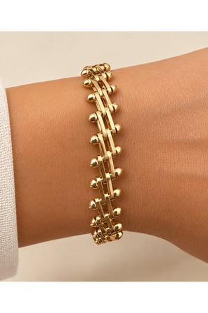 Gold Ritim Top Detaylı Kolye & Bileklik Seti