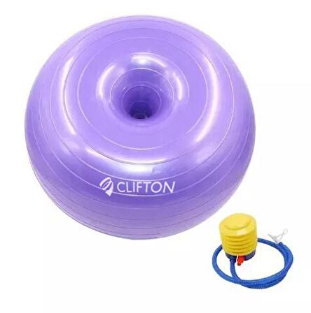 Clifton Yeni Nesil Anti-Brust Yoga Pilates Denge Topu 50 Cm Mor + Pompa