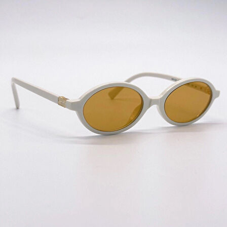 MIU MIU SMU 04Z 14240D OVAL WHITE GOLD