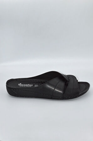 Salyangoz Model Anatomik Dört Mevsim Kadın Siyah Terlik - 1003