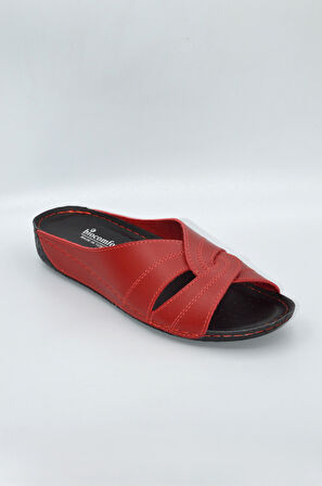 Salyangoz Model Anatomik Dört Mevsim Kadın Kırmızı Terlik - 1003