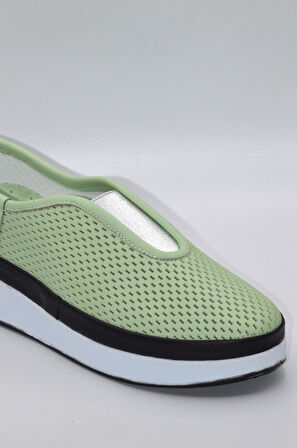 Kadın Hakiki Deri Su Yeşili Comfort Günlük Ayakkabı - ( ZK-106 )