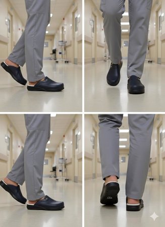 Erkek Lacivert Sabo Hastane -Doktor-Hemşire-Aşçı- Personel Ortopedik ve Anatomik Rahat Konforlu Terlik