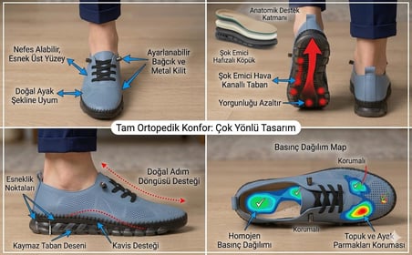 Biocomfort Hakiki Deri Mavi Delikli Şeffaf Taban Kadın Günlük Ayakkabı