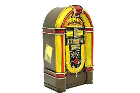 Dekoratif Metal Müzik Kutusu Kumbara Vintage Hediyelik