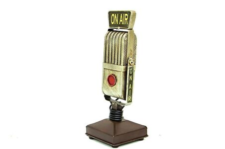 Dekoratif Metal Mikrofon Obje Biblo Vintage Hediyelik