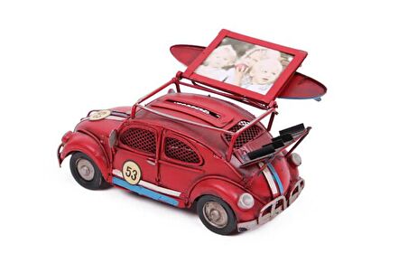 Dekoratif Metal Araba Çerçeveli ve Kumbaralı Hediyelik