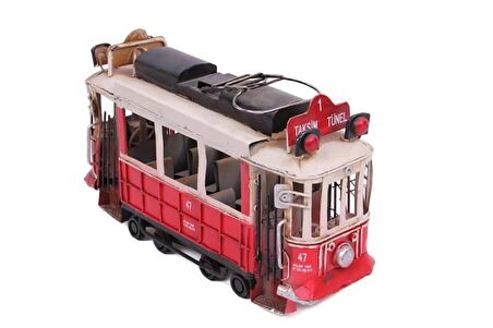 Dekoratif Metal Taksim Tramvay Vintage Biblo Hediyelik