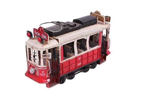 Dekoratif Metal Taksim Tramvay Vintage Biblo Hediyelik