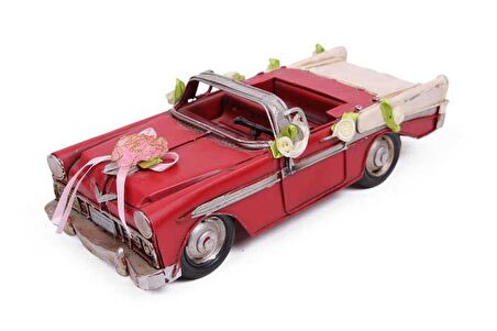 Dekoratif Metal Araba Üstü Açık Vintage Biblo Hediyelik