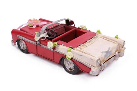 Dekoratif Metal Araba Üstü Açık Vintage Biblo Hediyelik