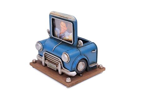 Metal Kalemlik Çerçeveli Araba Temalı Dekoratif Hediyelik