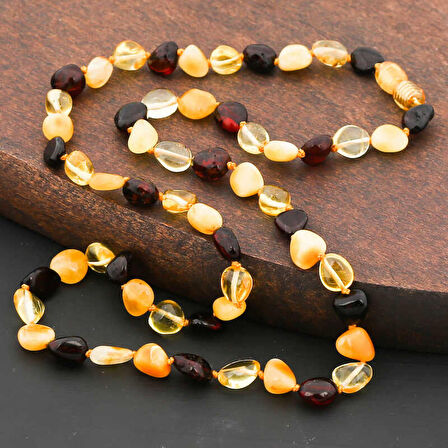 Yetişkin Damla Kehribar Kolye