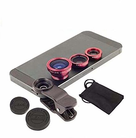 Balık Gözü Lens Fish Eye 3 Wide Geniş Açılı Makro Telefon Lensi