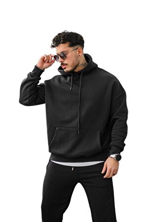 Simyon Erkek Oversize Kanguru Cepli Sweatshirt