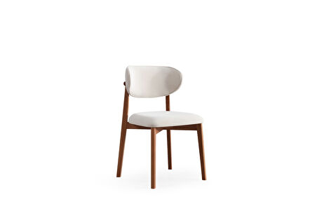 GOLF UMAY SANDALYE, BEJ, CEVİZ AHŞAP AYAK