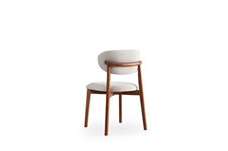 GOLF UMAY SANDALYE, BEJ, CEVİZ AHŞAP AYAK