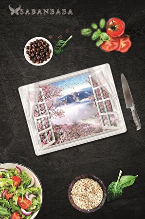 Pencere Desen  Cam Kesme Tahtası - Cam Kesme Tablası | 30 Cm X 40 Cm