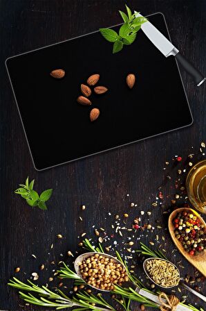 Badem Desenli Cam Kesme Tahtası| 30 Cm X 40 Cm