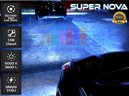 SuperNova Buz Mavi HB4 9006 Simsek Etkili Zenon COB Led Xenon