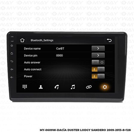 Araç Multimedya Dacia Duster Android 12 Carplay 4Gb Ram + 64Gb Hdd 2009-2013 Navigasyon Ekran MYW
