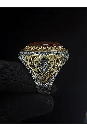 Kırmızı Akik Vav Yüzükler| Detaylı Mikro Taşlı Takılar | El Yapımı| 925 Ayar Gümüş Yüzük