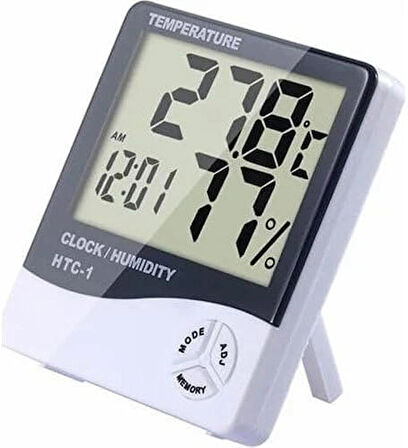  Dijital LCD Elektronik Alarm Saat Termometre Higrometre Hava İstasyonu Kapalı Alandaki Masa Saati