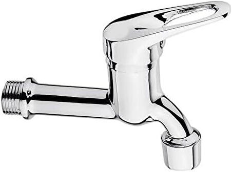 Krom Duvardan Tekli Mix Musluk Aç Kapa Lavabo Wc Tuvalet Bahçe Musluğu