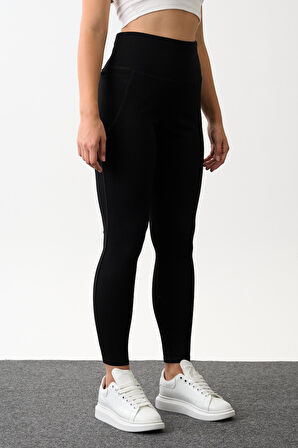 Cep Detaylı Yüksek Bel Tayt