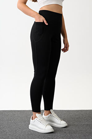 Cep Detaylı Yüksek Bel Tayt