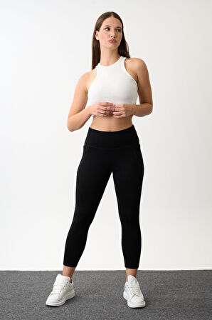 Cep Detaylı Yüksek Bel Tayt