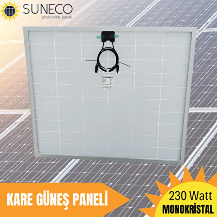 230w Watt Half-cut Monokristal Solar Kare Güneş Paneli Karavan Tekne