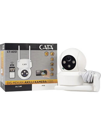 Cata CT-4051 V2 Gece Görüşlü Akıllı Dış Mekan Kamera (Yeni Model)