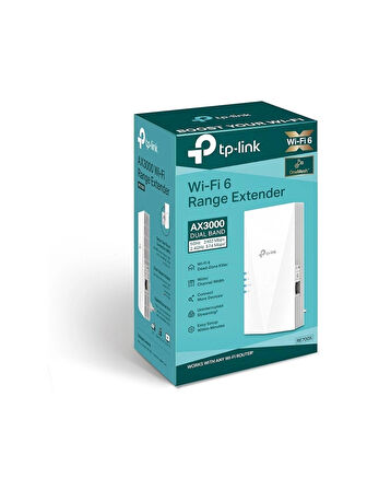 TP-LINK TP-Link RE700X, AX3000 Mbps, Geniş Bant/Wi-Fi Genişletici, 1 Gigabit Bağlantı Noktalı Wi-Fi Güçlendirici/Hotspot, 160 MHz Kanallar, Dahili Access Point Modu, Wi-Fi 6 Menzil Genişletici