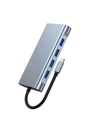 Desingshop 11'li Type-C USB Çoklayıcı Adaptör - HDMI, VGA, 4x USB, LAN, SD Kart snckusb9070