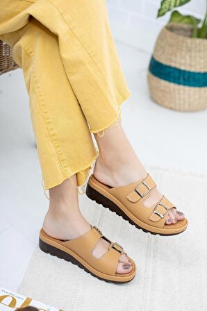 Sandra Çift Tokalı Comfort Terlik