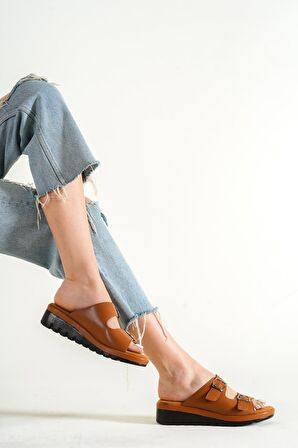 Sandra Çift Tokalı Comfort Terlik