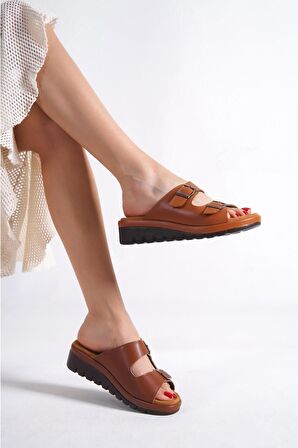 Sandra Çift Tokalı Comfort Terlik