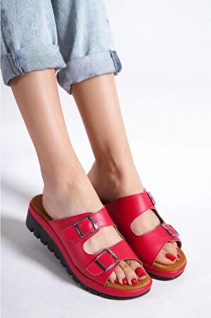 Sandra Çift Tokalı Comfort Terlik